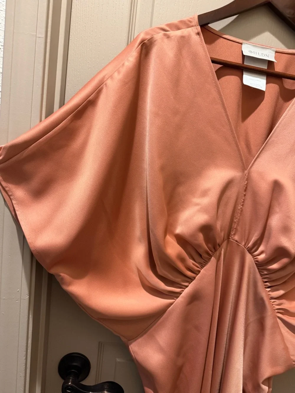BHLDN Rust-Orange Satin Dress with Label - Picture 3 of 6